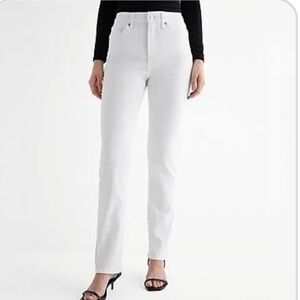 LOW RISE STRETCH WHITE STRAIGHT LEG SIZE 3/4 (27") EXPRESS        c2